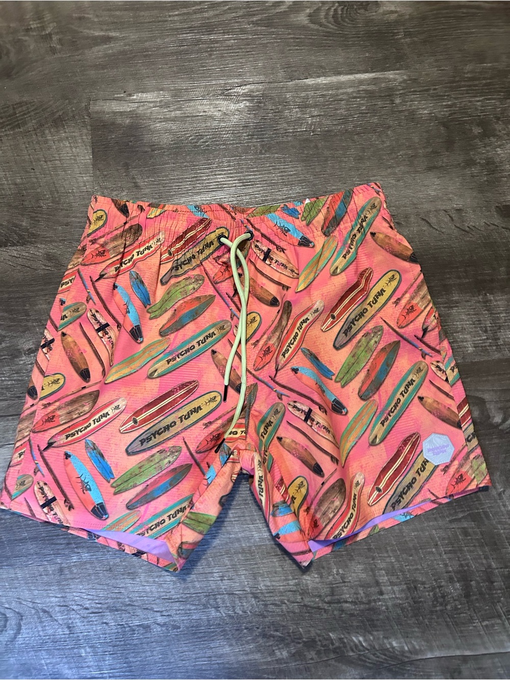 Women's Pink Surfboard-Print Hybrid Shorts
